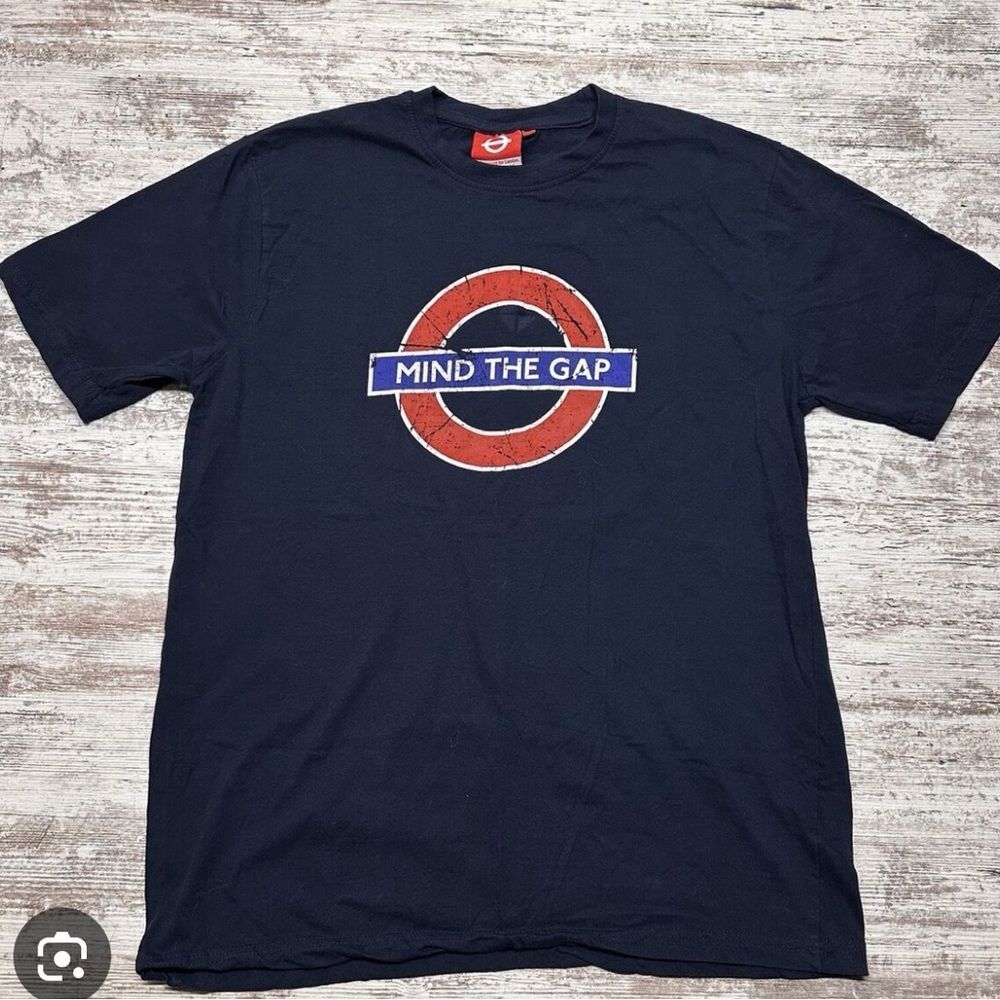 Vintage Mind The‎ Gap London Underground T-shirt Official Merchandise XXL Navy